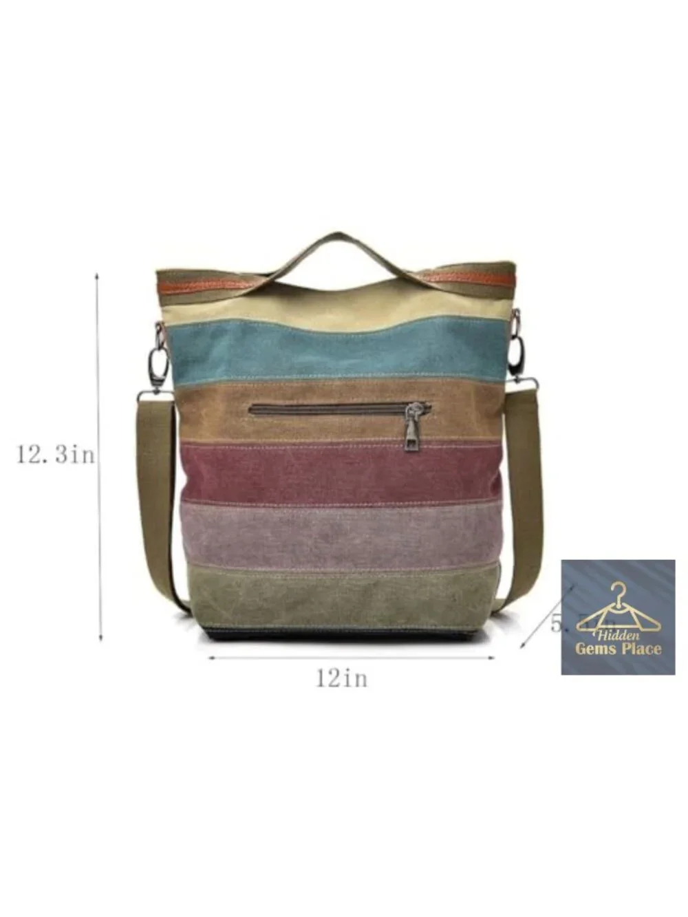 Canvas Hobo Handbag Multi-Color Tote Crossbody Shoulder Bag